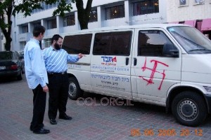 אנטישמיות בקייב: צלב קרס על רכב צעירי חב