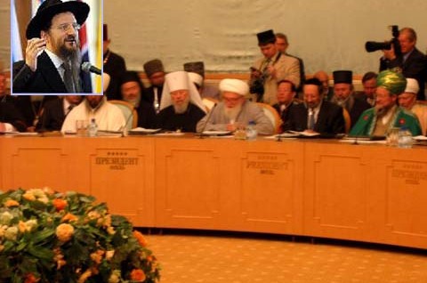מוסקבה: הרב לאזאר נאם בפסגת הדתות הבינלאומית