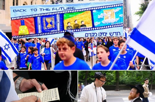 ניו-יורק מאות-אלפים בתהלוכה למען ישראל; רבים הניחו תפילין