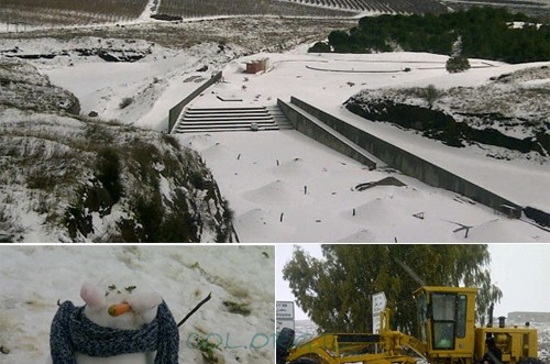 הסערה נמשכת: שלג יורד בצפון הגולן ● גלריה