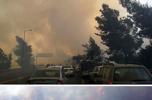 שריפת ענק בדרך לירושלים: כבישים נסגרו, תושבים פונו