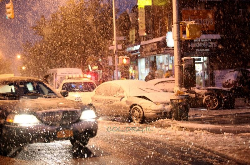 בעקבות סופת השלגים בניו-יורק: תאונות בקראון-הייטס 