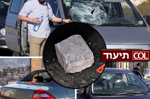 הרכבים שהותקפו על-ידי ערבים בהר הזיתים ● צפו בתמונות 