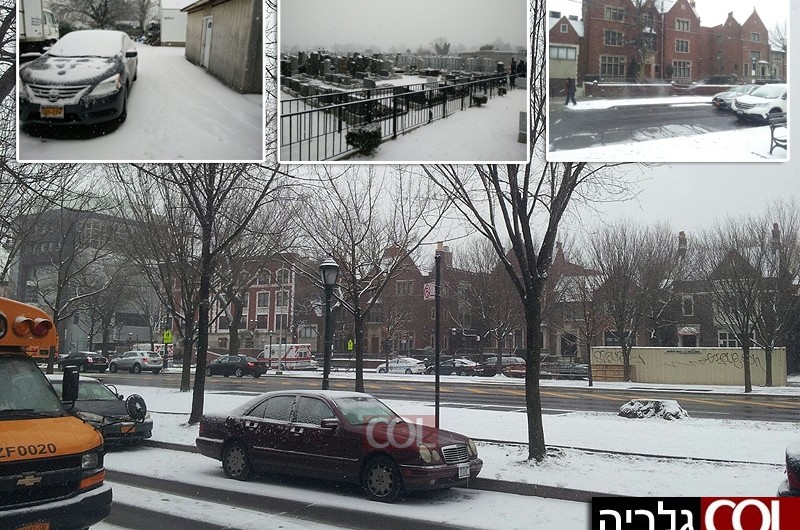 באיחור ניכר: שלג ראשון בניו-יורק ● תיעוד לבן