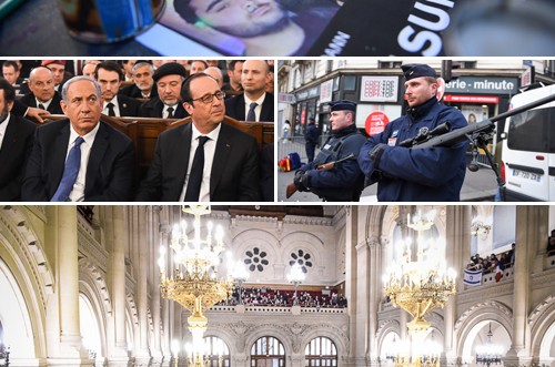 אחרי צעדת המיליונים בפריז: עצרת בבית-הכנסת ● גלריה