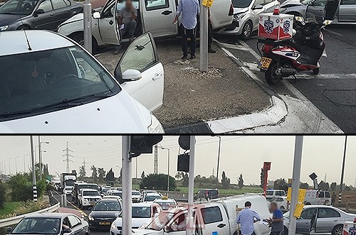 תאונת שרשרת בכניסה לכפר-חב