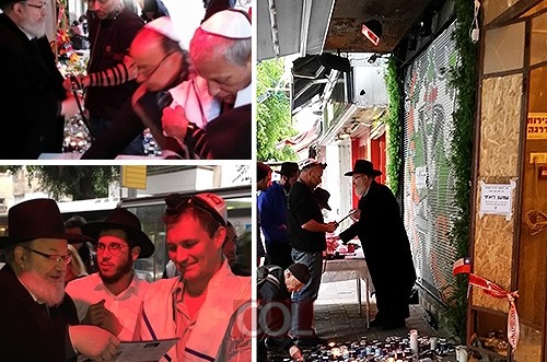 במקום הפיגוע בתל-אביב: המונים הניחו תפילין ● תיעוד