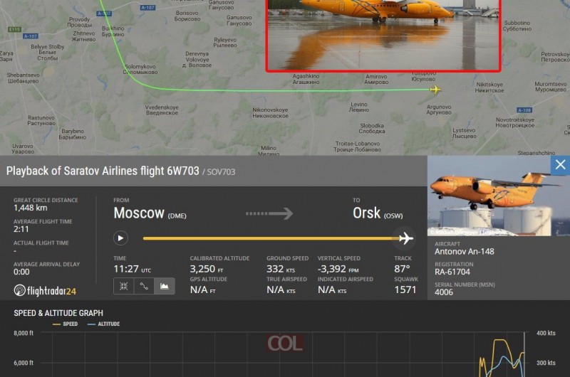 מטוס ועליו 71 נוסעים התרסק ליד מוסקבה