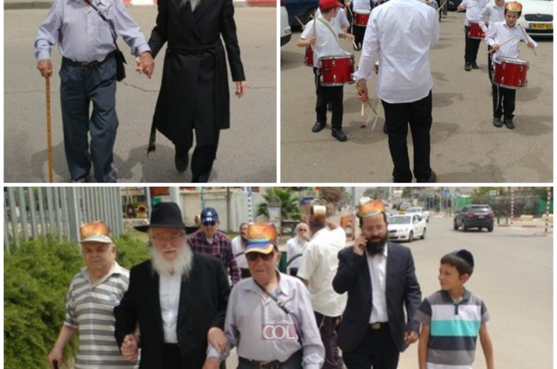 קרית גת: זקני העיר צעדו בתהלוכת כולל המבוגרים 'חסדי שי'