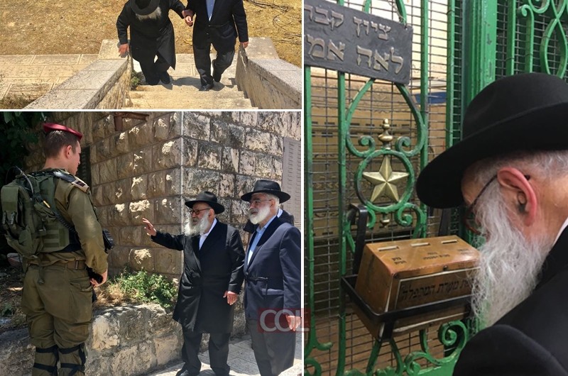 הרב גרונר ביקר במערת המכפלה וקבר הרבנית מנוחה רחל