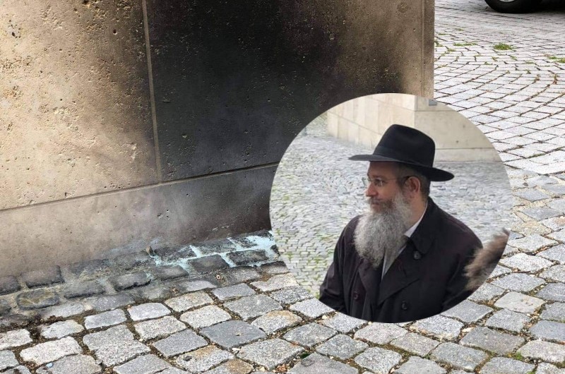 אולם, גרמניה: אנטישמי הצית את חזית בית הכנסת חב