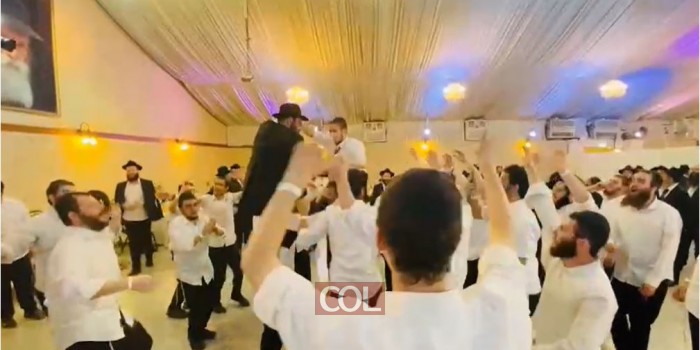 המנון 'גן ישראל' בריקודי השמחה בחתונת פרוס-מארק באוהל האירועים בכפר חב