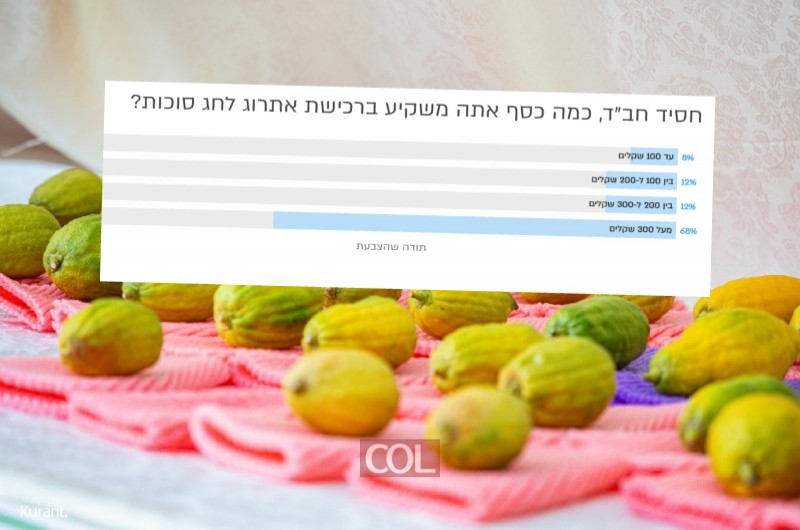 68% מגולשי COL ענו: רוכשים אתרוג ביותר מ-300 שקלים