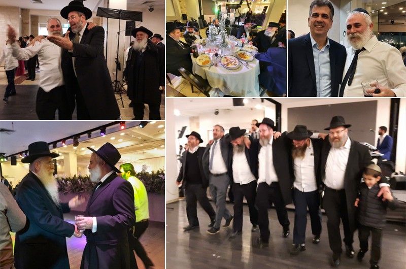 רבנים, עסקנים ופוליטיקאים בחתונת אלפרין-ליפשיץ רבנים, עסקנים ופוליטיקאים בחתונת אלפרין-ליפשיץ