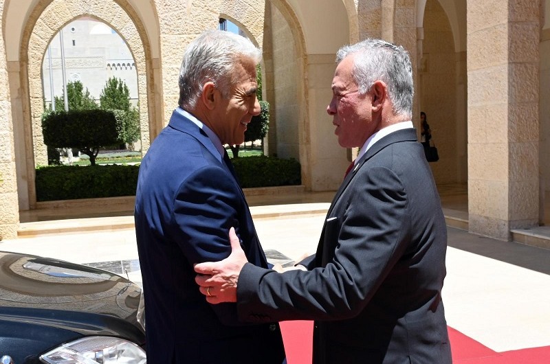 ראש הממשלה לפיד נפגש עם המלך עבדאללה בירדן