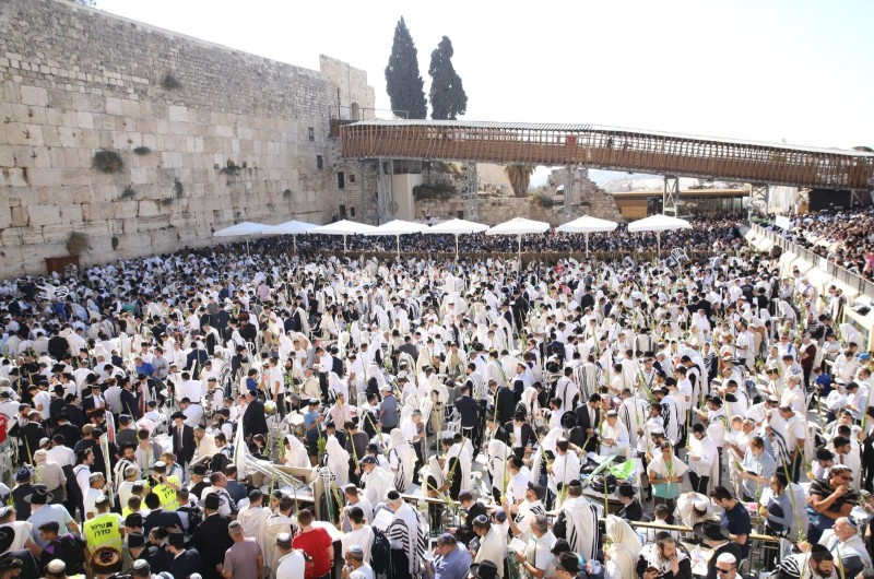 כ-50,000 איש השתתפו במעמד ברכת הכהנים ברחבת הכותל 