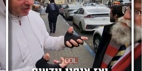 קור ירושלמי ורגע מחמם לב: הרב גלויברמן קיבל תודה מפתיעה מנגר מקומי בשכונת בית ישראל. צפו: