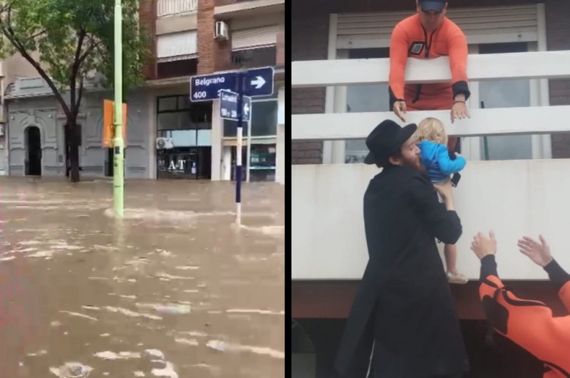 שיטפונות הענק בארגנטינה: כך השליח חולץ עם משפחתו