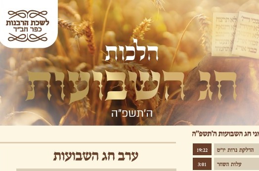 חשוב לדעת: הלכות חג השבועות מאת מד חשוב לדעת: הלכות חג השבועות מאת מד