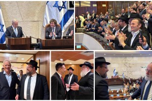 החב"דניקים ליוו את נשיא ארגנטינה בביקורו במשכן הכנסת