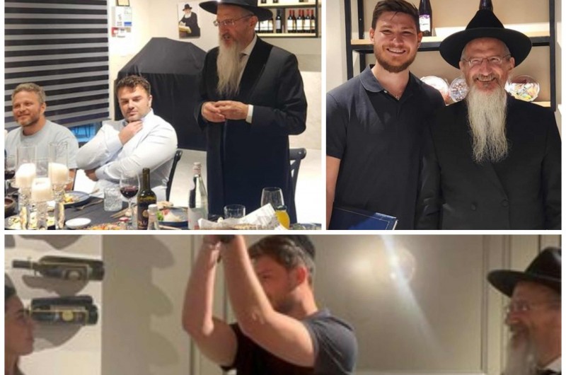 שלוחי הרבי בשמחת השידוכים של יוסף וספיר - ניצולי השבי בעזה 