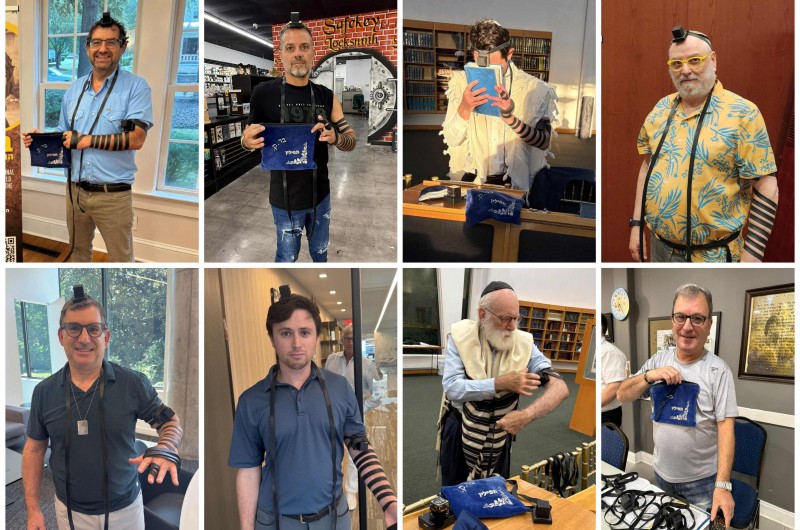 יהודי אטלנטה הניחו את התפילין של החטוף בעזה - לשחרורו