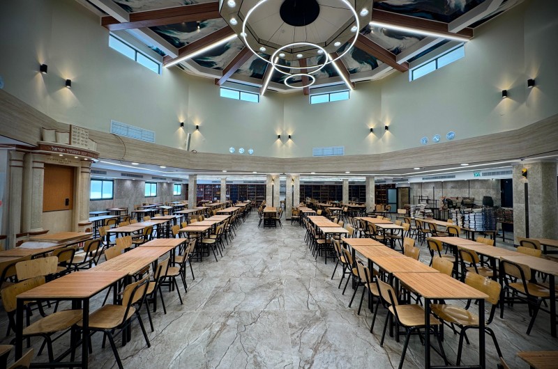 תיעוד מרהיב: כך נראה ה'זאל' הענק החדש בישיבה בלוד