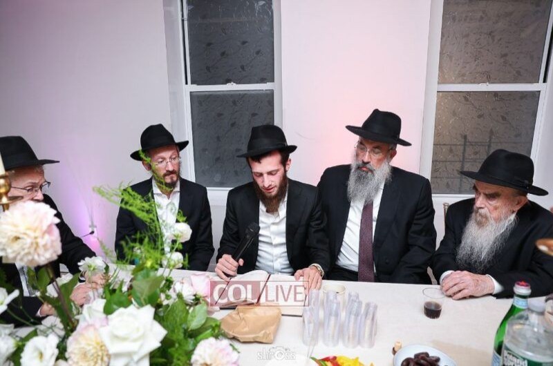 בקראון הייטס התקיימה שמחת ה'לחיים' של התמים מענדל חזן מרומא שבאיטליה עב