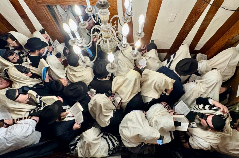 בוקר של כינוס השלוחים: תפילת שחרית בחדרו של הרבי | גלריה