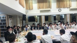 התוועדות ר״ח כסלו בירושלים עם התמימים בישיבת תורת אמת, בהשתתפות אב״ד בני ברק הגה