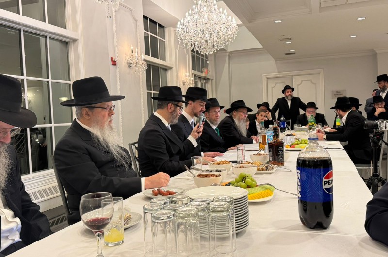 נציגי קהילות מרכזיות באוקראינה עשו דרך ארוכה אל ניו-יורק, שם התקיימה חתונת הת' ישראל רוטמאן, בן הרב רפאל רוטמאן - רב בית כנסת בקייב וסגיו