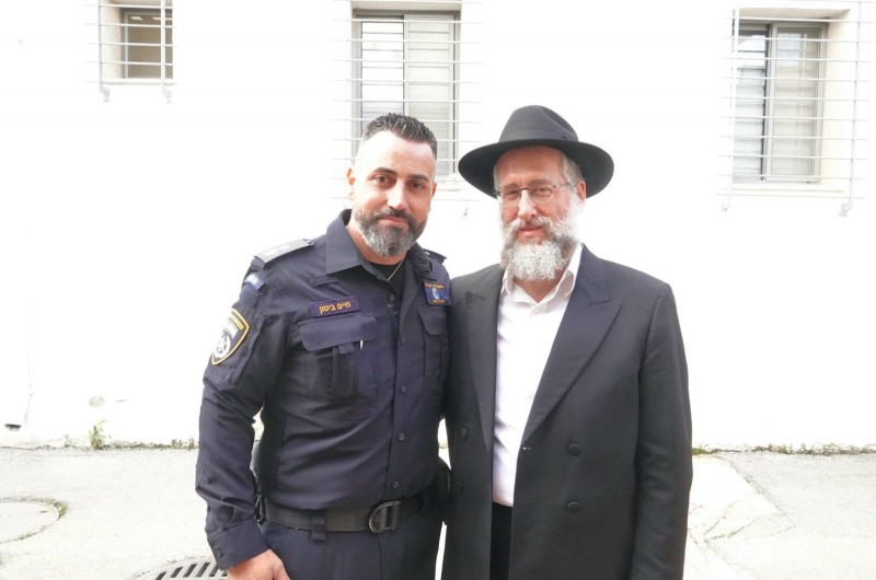 בטקס כניסתו לתפקיד של מפקד תחנת צפת החדש סנ