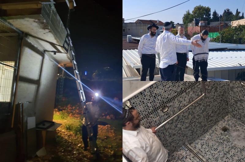 הופכים את הסופה לברכה: בצפת ניצלו את הגשמים למקוואות הטהרה