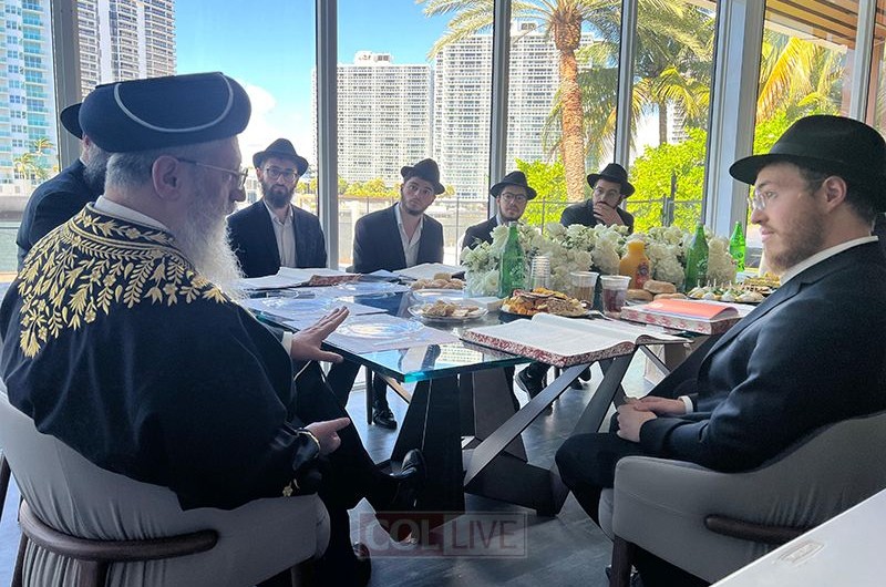 במסגרת ביקורו בפלורידה: הראשון לציון הרב הרב דוד יוסף שליט