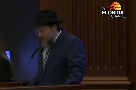 שליח הרבי הוזמן לפתוח את מושב הסנאט של פלורידה בתפילה