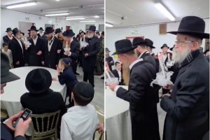 בצל מלחמה: תיעוד מחתונת משי זהב-מינצברג בכפר חב''ד ב'
