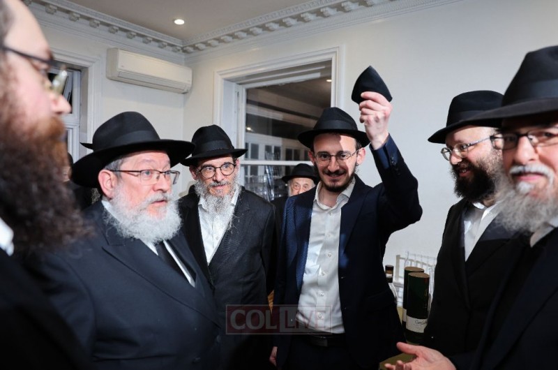 באולמי 'פרי' בשכונת קראון הייטס התקיימה שמחת הלחיים-ווארט של התמים החתן ישראל גוראריה ממונטריאול שבקמדה, עב