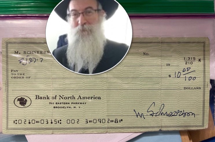 נתקלתי בצ'ק שמילא הרבי בכתב ידו. זה מה שתפס את עיני בו