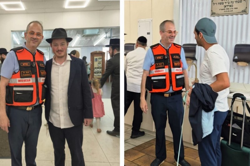 נשיא 'איחוד הצלה' אלי ביר הגיע לשאת תפילה בציון הקדוש, למקום הוא הגיע עם אופנוע חדש של הארגון • צילום: DK 770