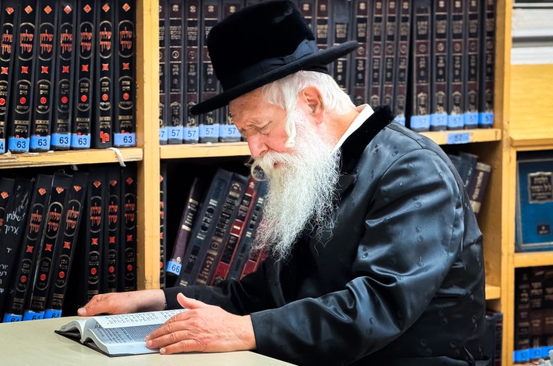 רב העיר מגדל העמק, ראש מוסדות מגדל אור וחבר מועצת הרבנות הראשית לישראל הרב יצחק דוד גרוסמן בתפילת ערבית אמש באוהל הקדוש • צילום: שמואל בצלאל דהן, COL