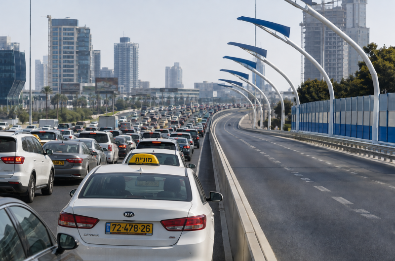 נהגי המוניות דורשים: תנו לנו לנסוע בנתיבים המהירים